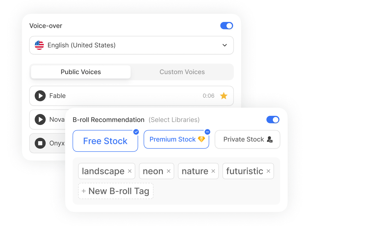 Visla's AI Video Agent organizes content into scenes with subtitles and music